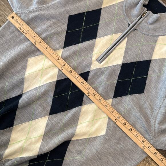 FootJoy Men's Lined Wool Half Zip Sweater Light Gray Size L - Picture 7 of 14